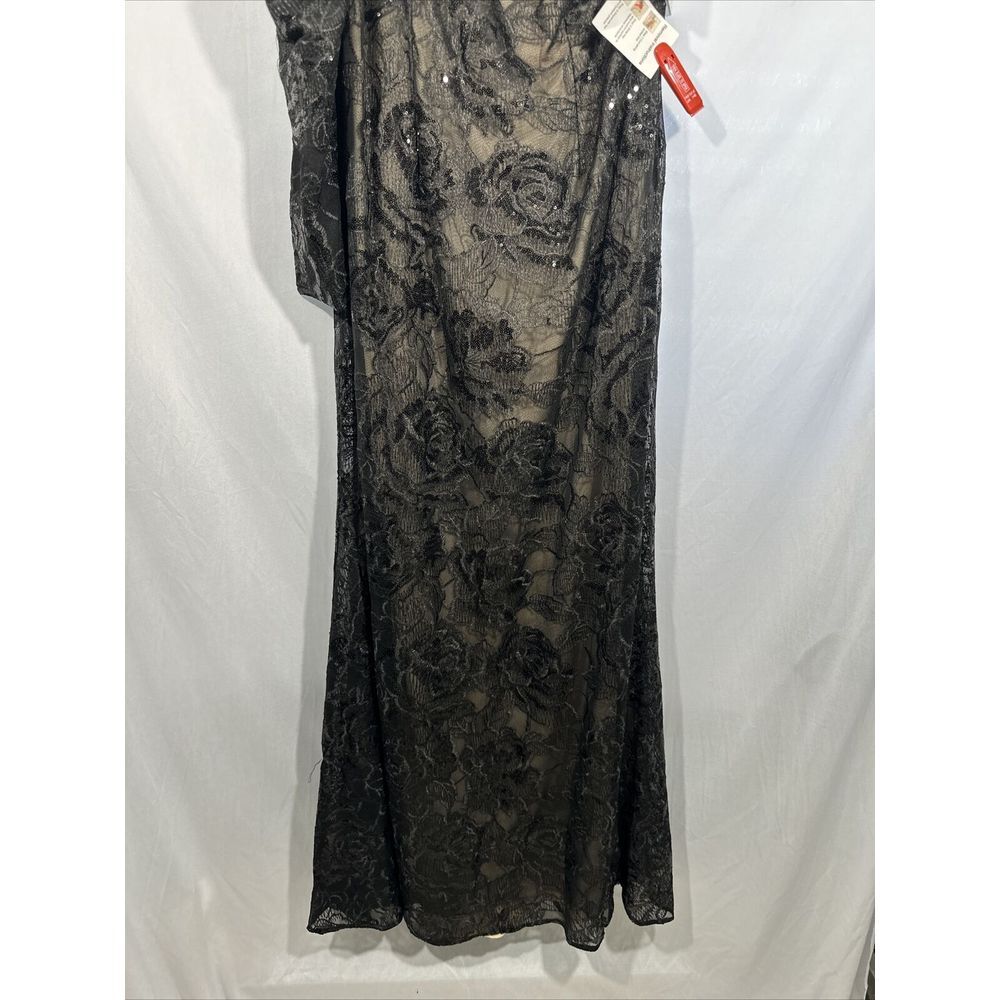 NWT $698 Mac Duggal [ 10 ] Embellished One‎ Puff Sleeve Trumpet Gown Black G1646 - Picture 12 of 16